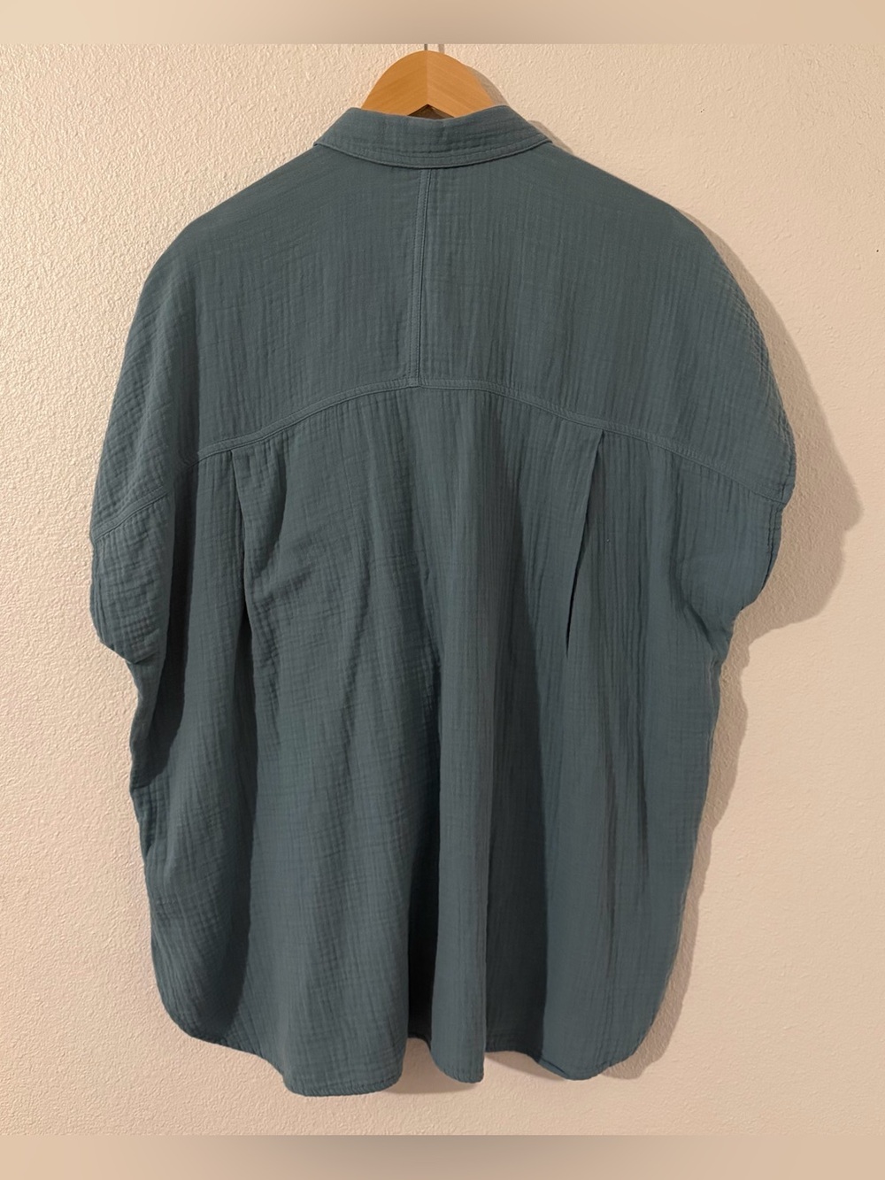 Madewell Lightspun Dolman-Sleeve Button-Up Teal Shirt - Summer
Breeze Size XXL - Picture 9 of 10
